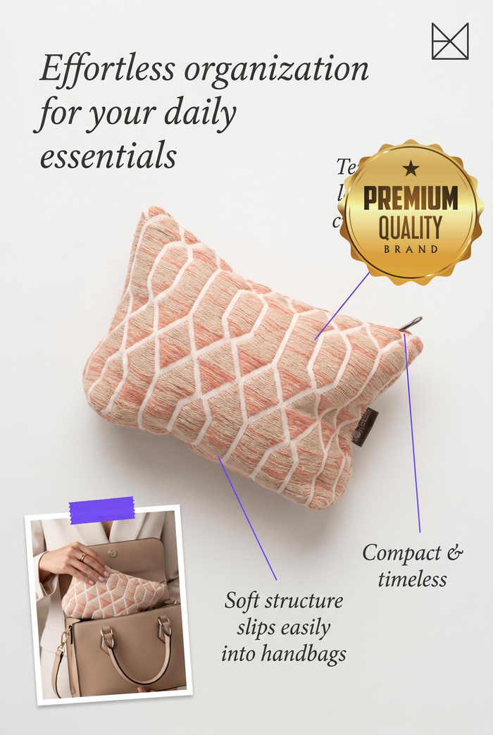 Toiletry Bag Handmade Rose Lattice Jacquard