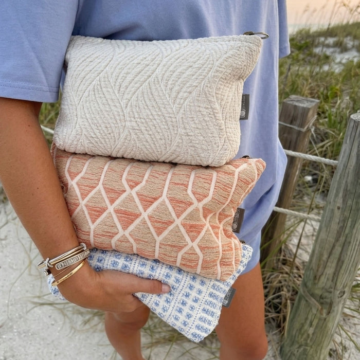 Toiletry Bag Handmade Rose Lattice Jacquard