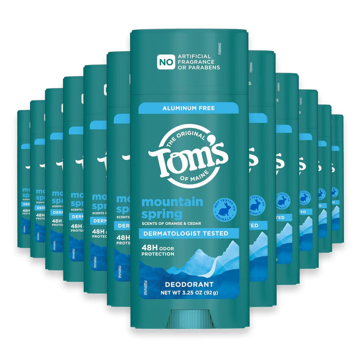 Tom’s of Maine Mountain Spring Deodorant - 3.25 oz - 12 Pack