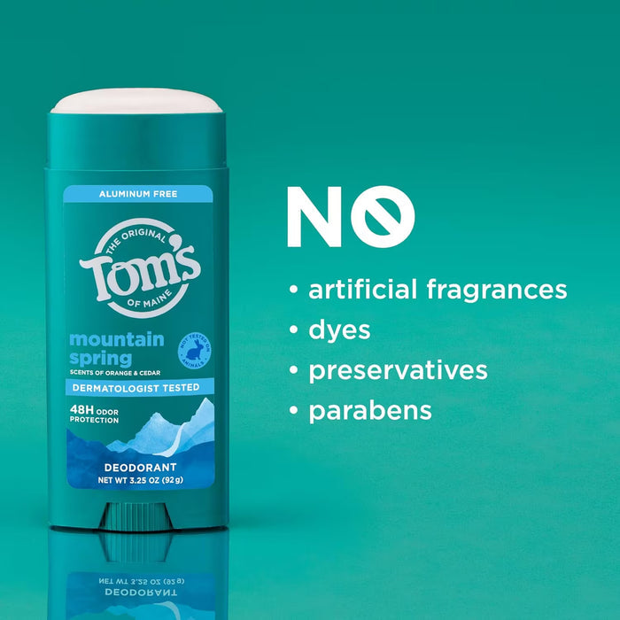 Tom’s of Maine Mountain Spring Deodorant - 3.25 oz - 12 Pack
