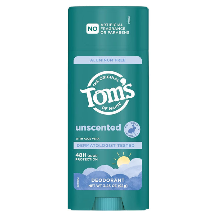 Tom’s of Maine Unscented Aluminum-Free Deodorant Stick - 3.25 oz - 12 Pack