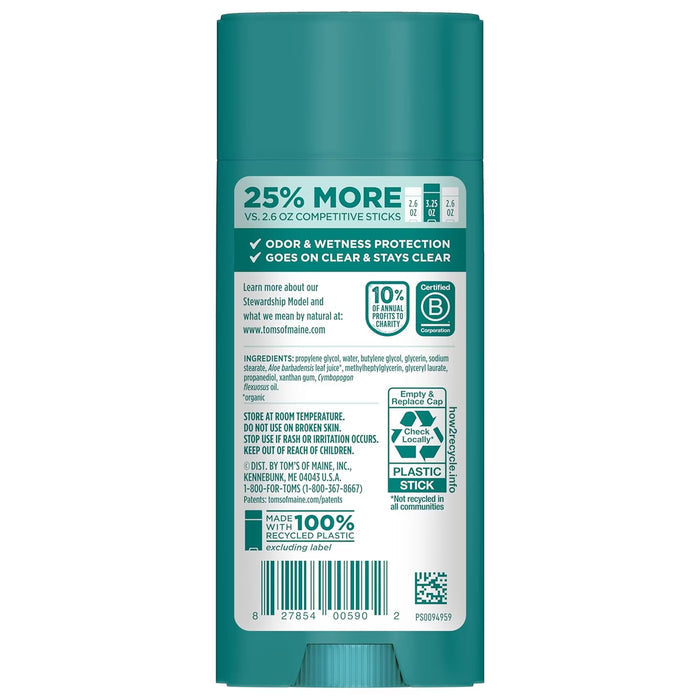 Tom’s of Maine Unscented Aluminum-Free Deodorant Stick - 3.25 oz - 12 Pack