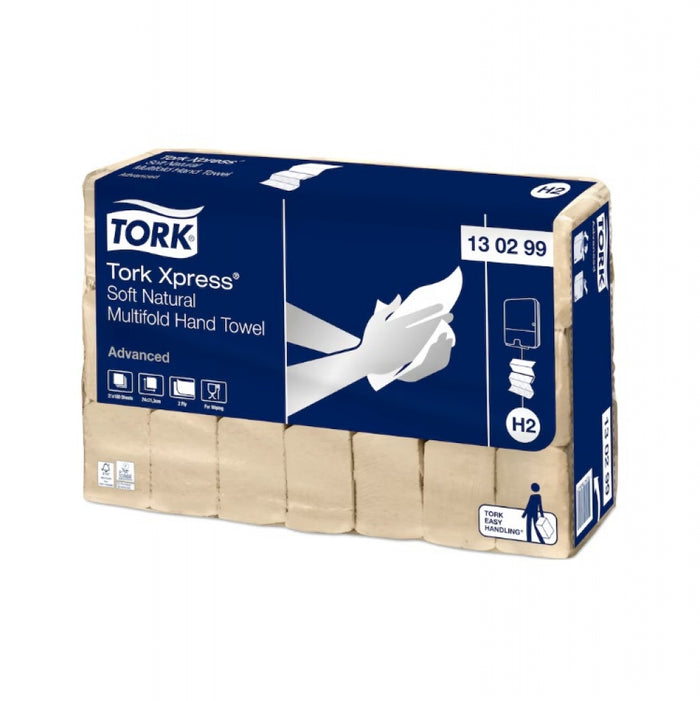 TORK H2 Xpress 130299 Natural Multifold Hand Towel Advanced Soft