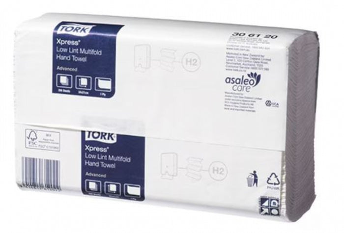TORK H2 Xpress Advanced 306120 Low-Lint Multifold Hand Towel Slimline