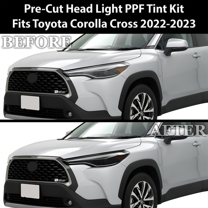 Full Headlight Taillight Precut Smoked PPF Tint Kit Film Overlay Fits Toyota Corolla Cross 2022 - 2025 - Bogar Tech Designs