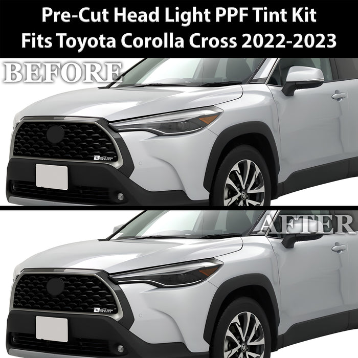 Full Headlight Taillight Precut Smoked PPF Tint Kit Film Overlay Fits Toyota Corolla Cross 2022 - 2025 - Bogar Tech Designs