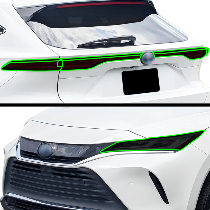 Full Headlight Taillight Precut Smoked PPF Tint Kit Overlay Film Fits Toyota Venza 2021 - 2024 - Bogar Tech Designs
