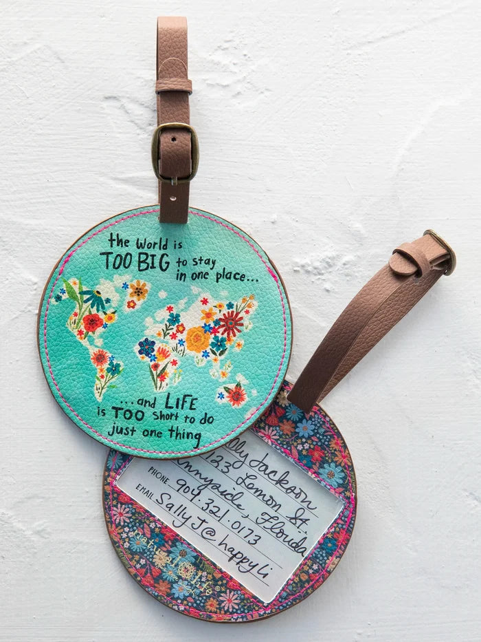 Travel Happy Luggage Tag - The World Is Too Big-view 1