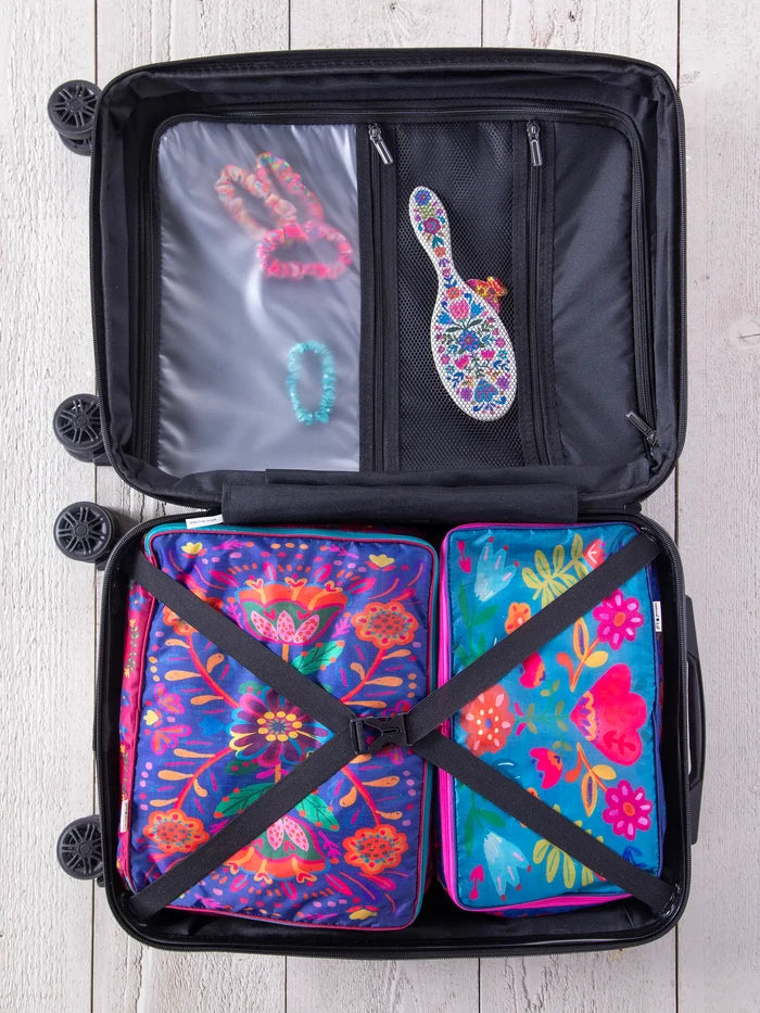 Travel Happy Carry-On Suitcase - Magenta Borders-view 4