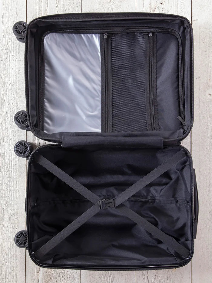 Travel Happy Carry-On Suitcase - Magenta Borders-view 5
