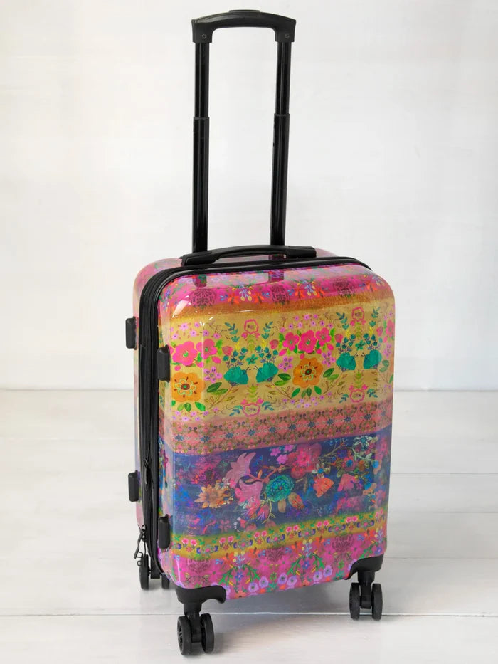 Travel Happy Carry-On Suitcase - Magenta Borders-view 6