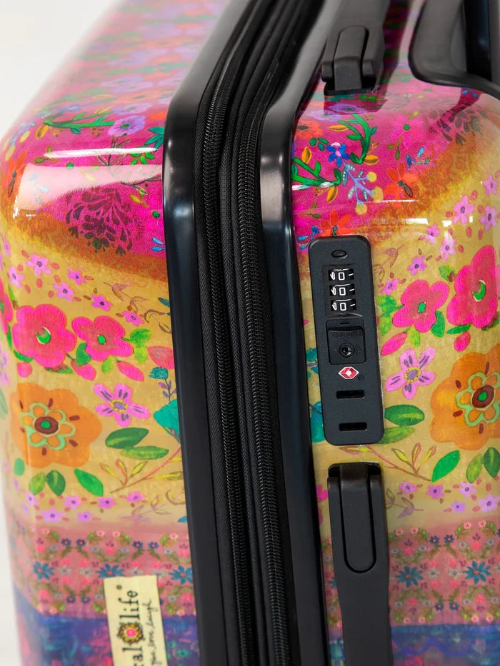 Travel Happy Carry-On Suitcase - Magenta Borders-view 7