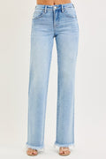 Tummy Control High Rise Long Straight Jeans