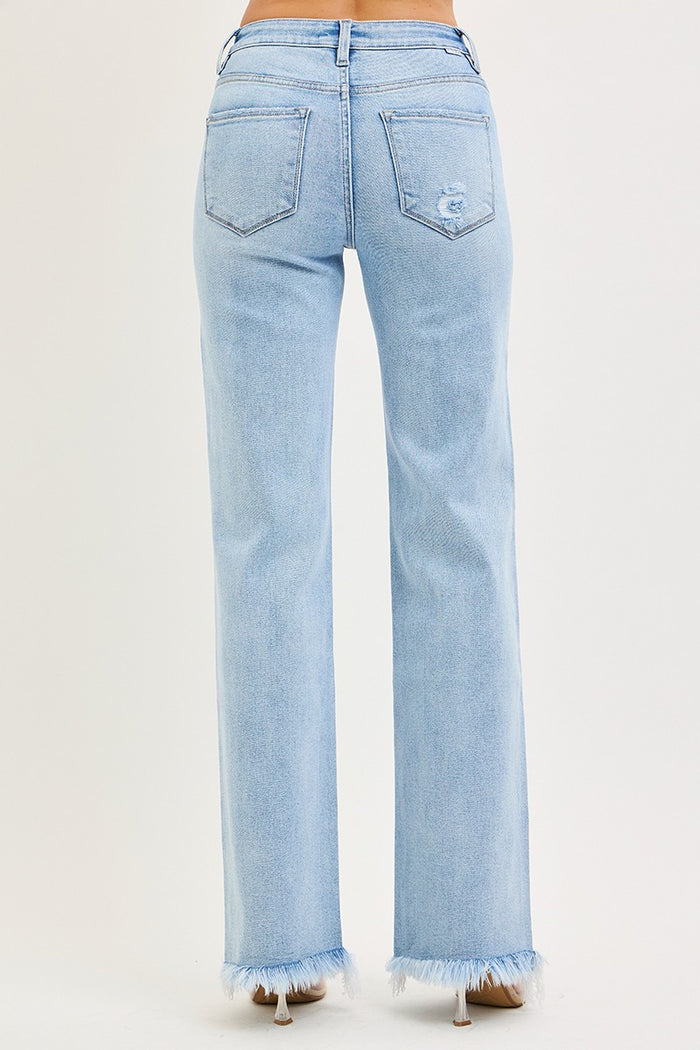 Tummy Control High Rise Long Straight Jeans
