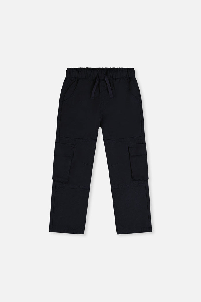Twill Pants With Cargo Pockets Dark Blue-0