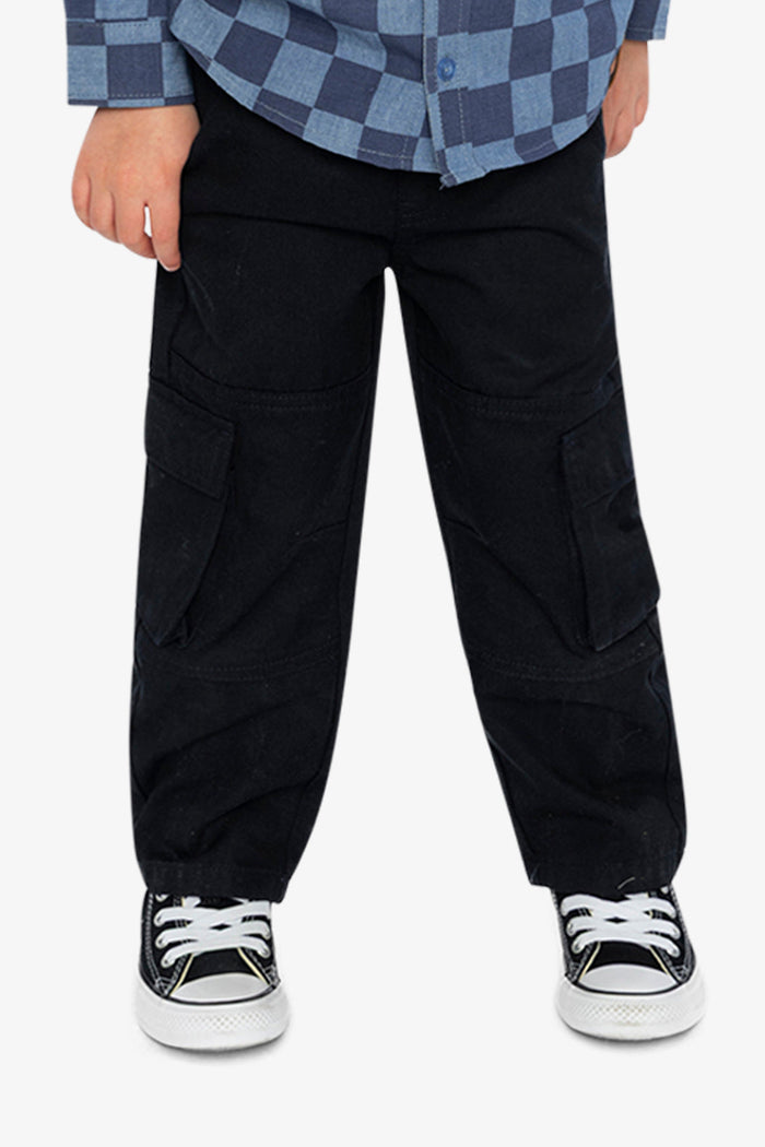 Twill Pants With Cargo Pockets Dark Blue-1