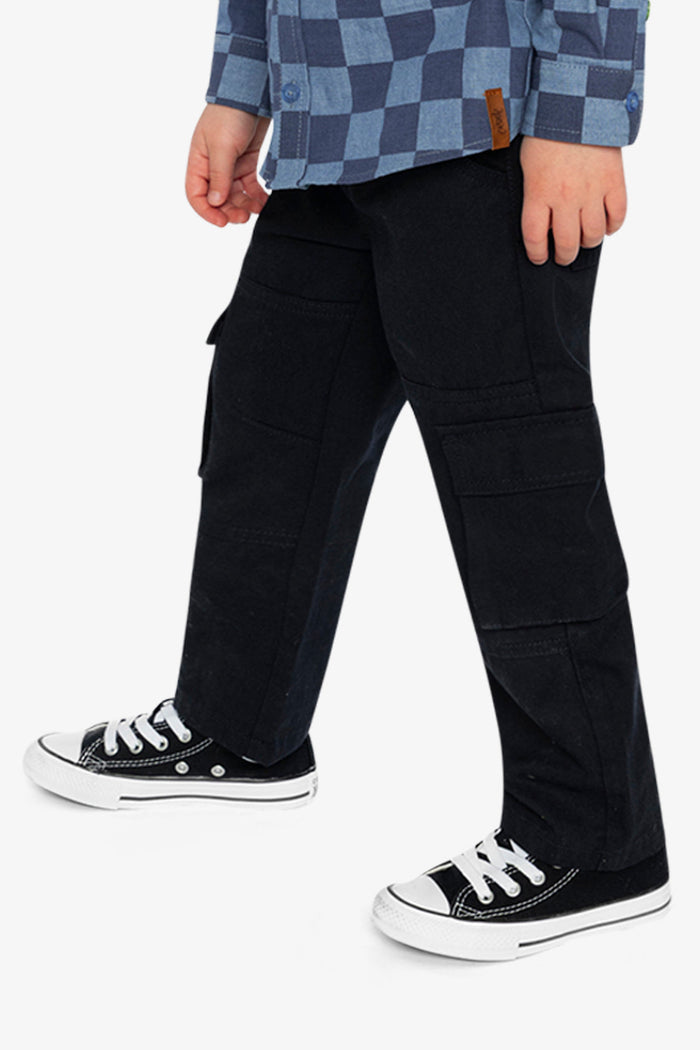 Twill Pants With Cargo Pockets Dark Blue-2