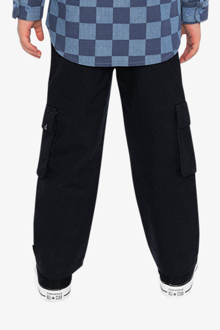 Twill Pants With Cargo Pockets Dark Blue-3