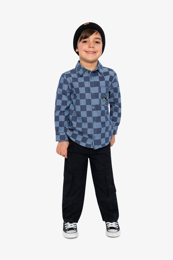 Twill Pants With Cargo Pockets Dark Blue-4
