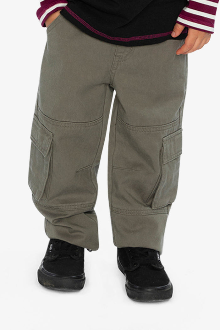 Twill Pants With Cargo Pockets Grey-1