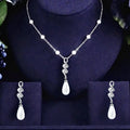 Pearl Wedding Jewelry - Pearl and Cubic Zirconia Bridal Jewelry Set