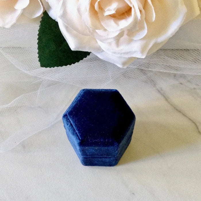 Wedding Accessories - Velvet Heirloom Hexagon Ring Box - More Colors Available