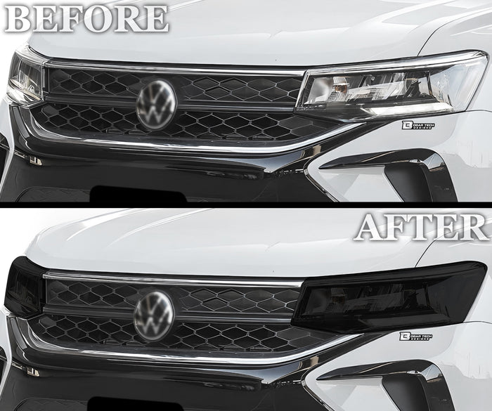 Full Headlight Taillight Precut Smoked PPF Tint Kit Film Overlay Fits Volkswagen Taos 2022 - 2024 - Bogar Tech Designs