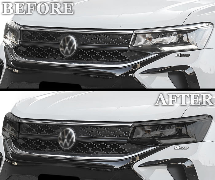 Full Headlight Taillight Precut Smoked PPF Tint Kit Film Overlay Fits Volkswagen Taos 2022 - 2024 - Bogar Tech Designs
