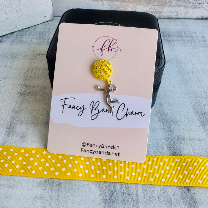 Volley Ball Bling Band Charm 1pc.