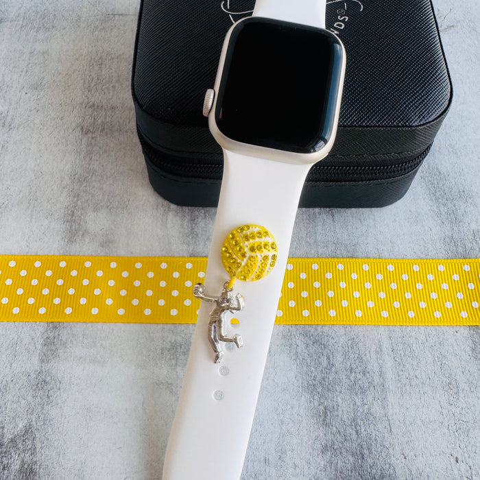 Volley Ball Bling Band Charm 1pc.