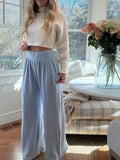Waffle Wide Leg Pants Coastal Essential