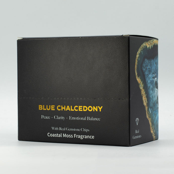 Wax Melts Aquamarine wave with real blue Chalcedony gemstone chips