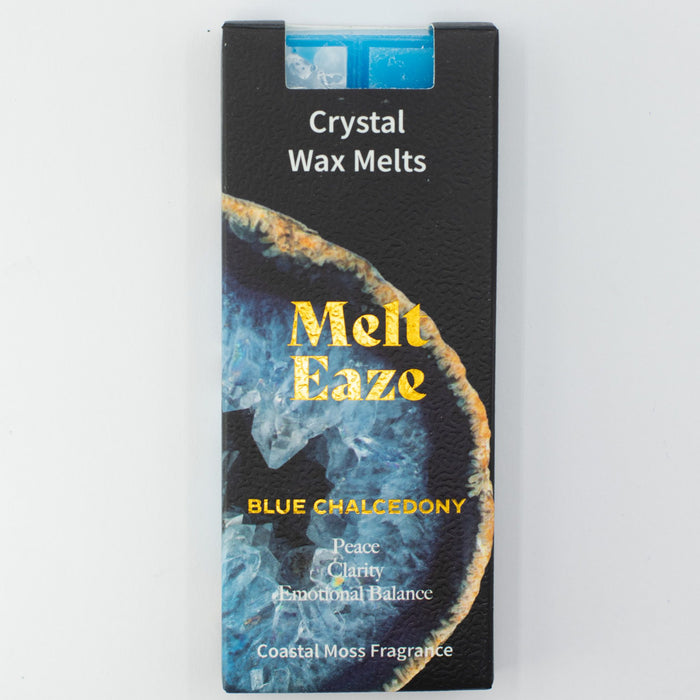 Wax Melts Aquamarine wave with real blue Chalcedony gemstone chips