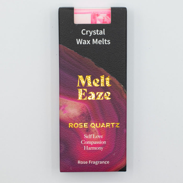 Wax Melts classic rose fragrance with Rose Quartz Love gemstone chips