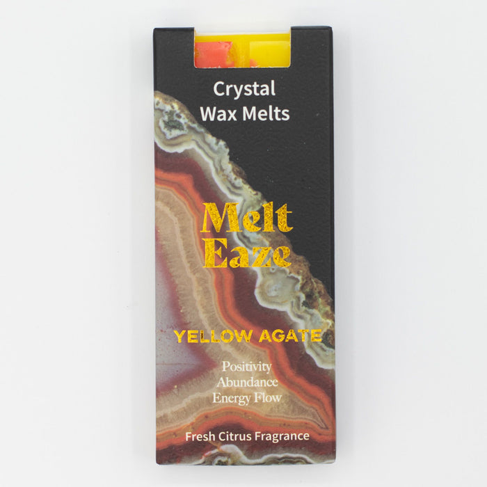 Wax Melts fragrance fresh citrus with yellow Agate gemstone chips