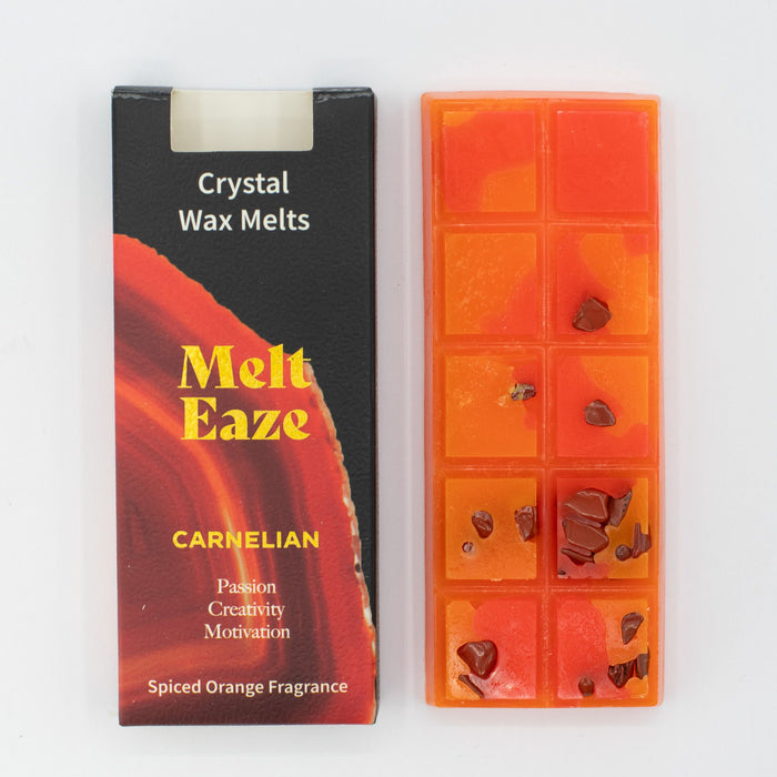 Wax melts spiced range with real Carnelian gemstone chips