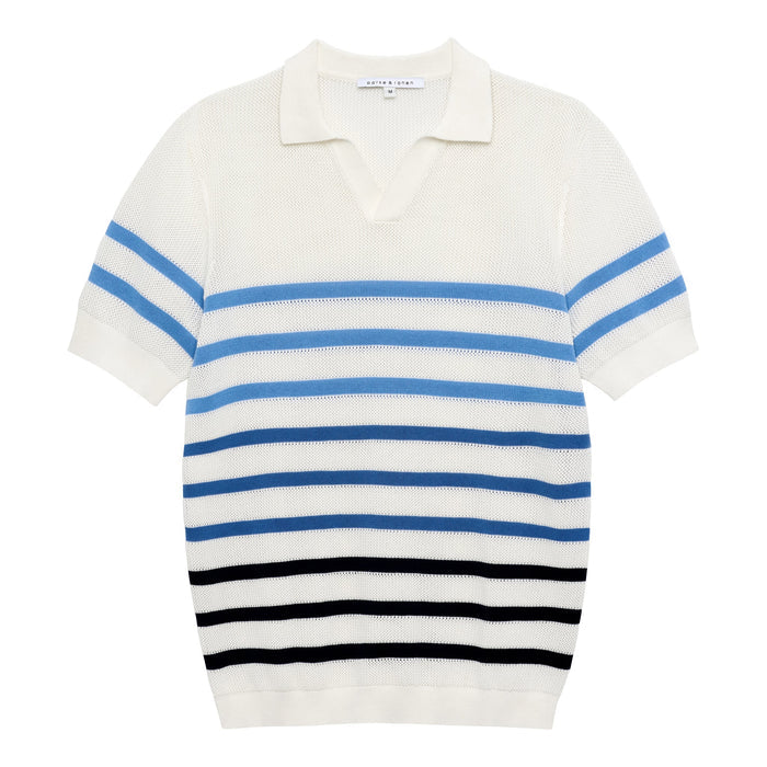 White Seabreeze Knit Polo - Parke & Ronen