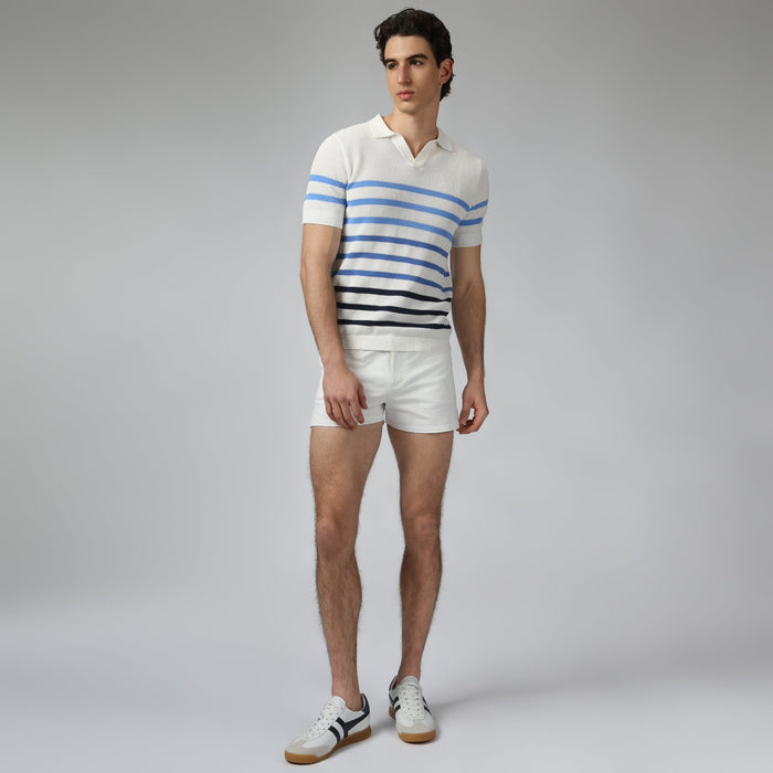 White Seabreeze Knit Polo - Parke & Ronen