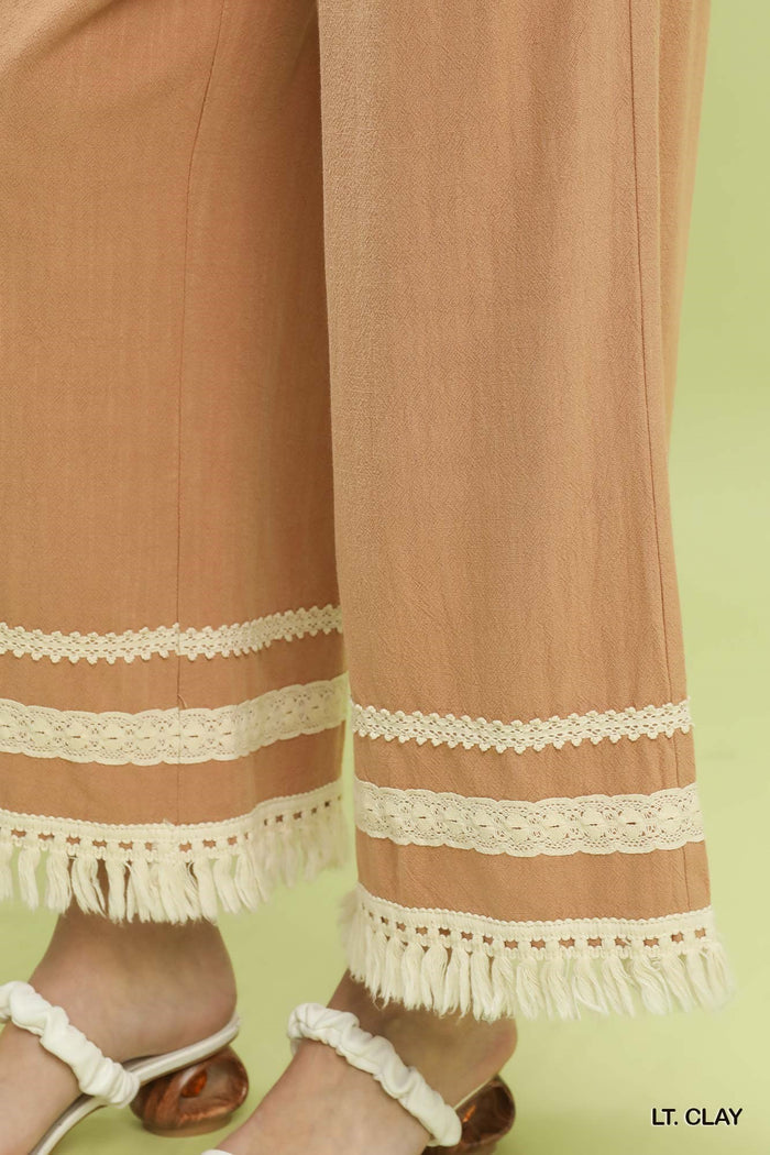 Wide leg Linen Blend Pants