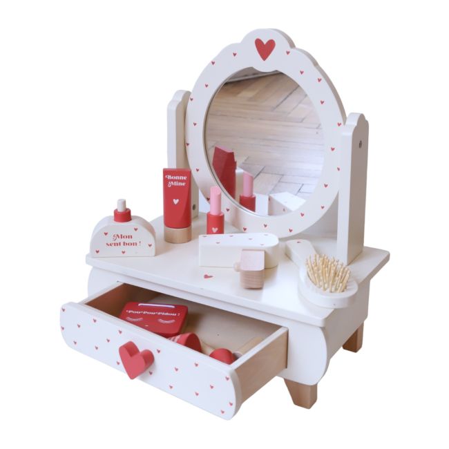 Le Petit Souk - Wooden Toy - Mini Dressing Table - Terracotta Hearts