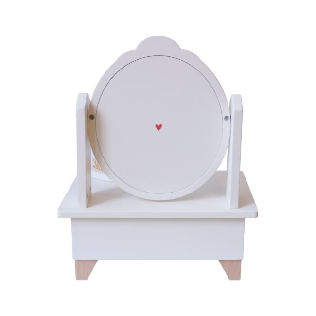 Le Petit Souk - Wooden Toy - Mini Dressing Table - Terracotta Hearts - Back
