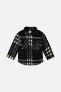 Zipped Overshirt Black And Blue Plaid-0
